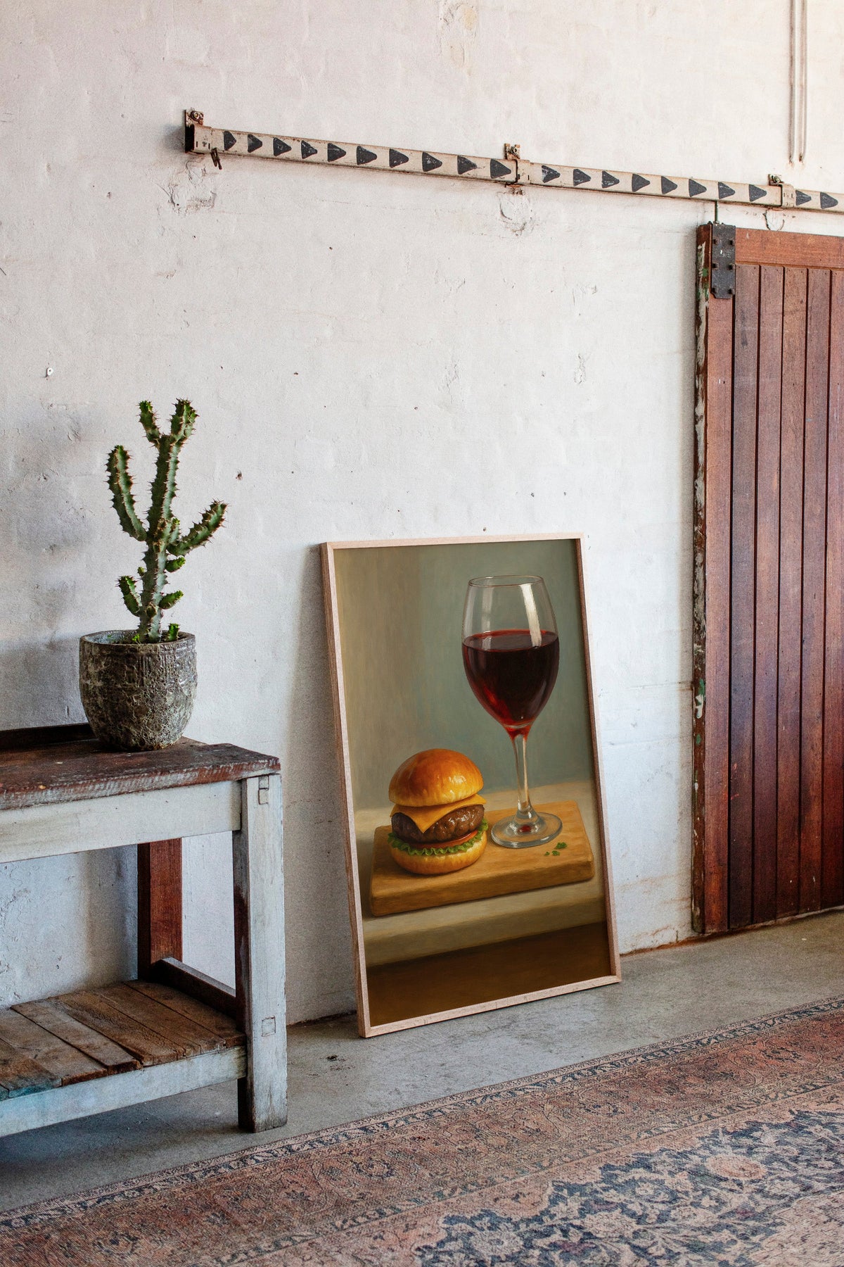 WONDERWALL 'L’Atelier Fun Collection' Burger and Bordeaux Still Life