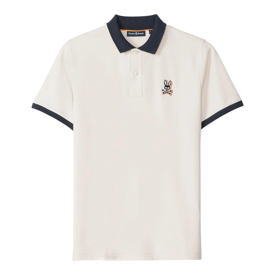 Psycho Bunny Sanderson Pique Polo Men Polo Shirt Natural Linen