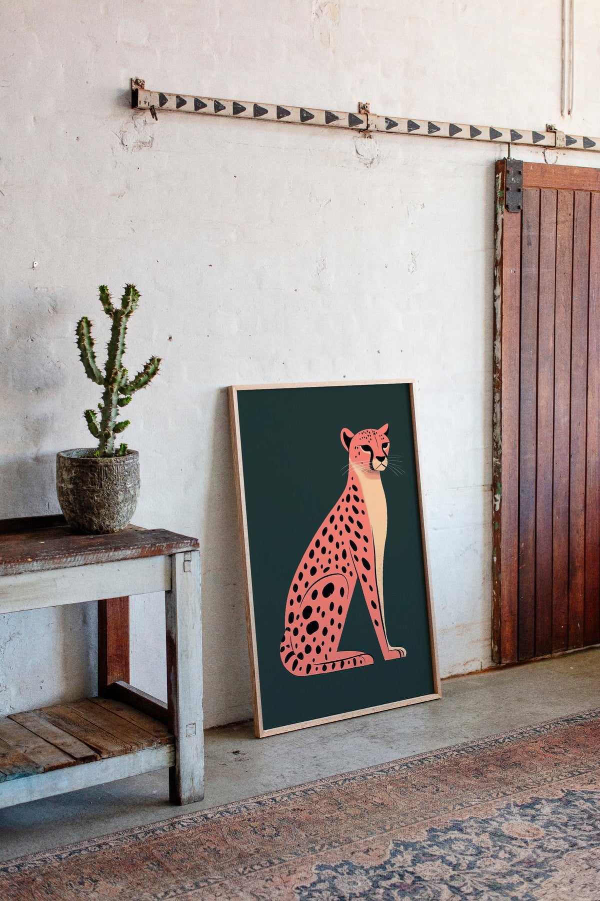 WONDERWALL 'L’Atelier Fun Collection' Pop Art Cheetah in Coral