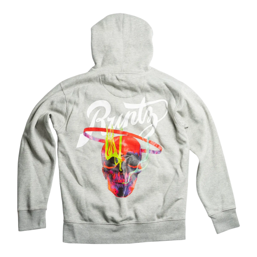 Runtz Smoking Skulls Pull-Over Men’s Hoodie – Heather Grey