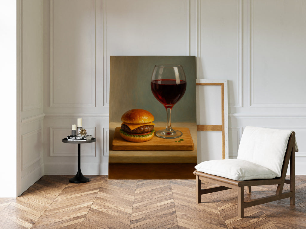 WONDERWALL 'L’Atelier Fun Collection' Burger and Bordeaux Still Life