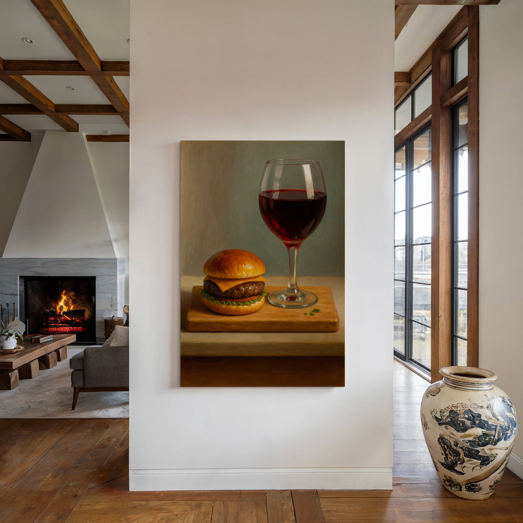 WONDERWALL 'L’Atelier Fun Collection' Burger and Bordeaux Still Life