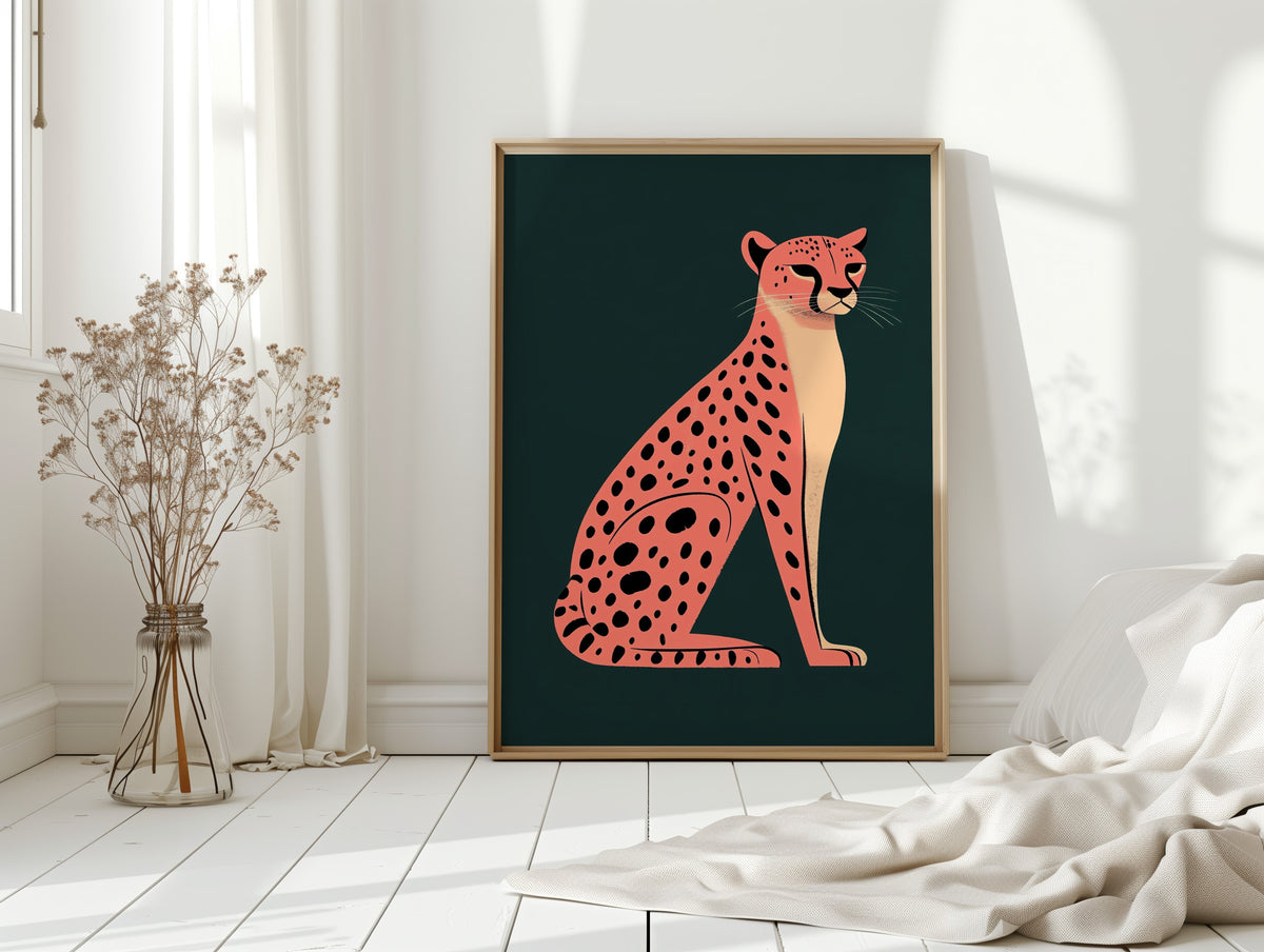 WONDERWALL 'L’Atelier Fun Collection' Pop Art Cheetah in Coral