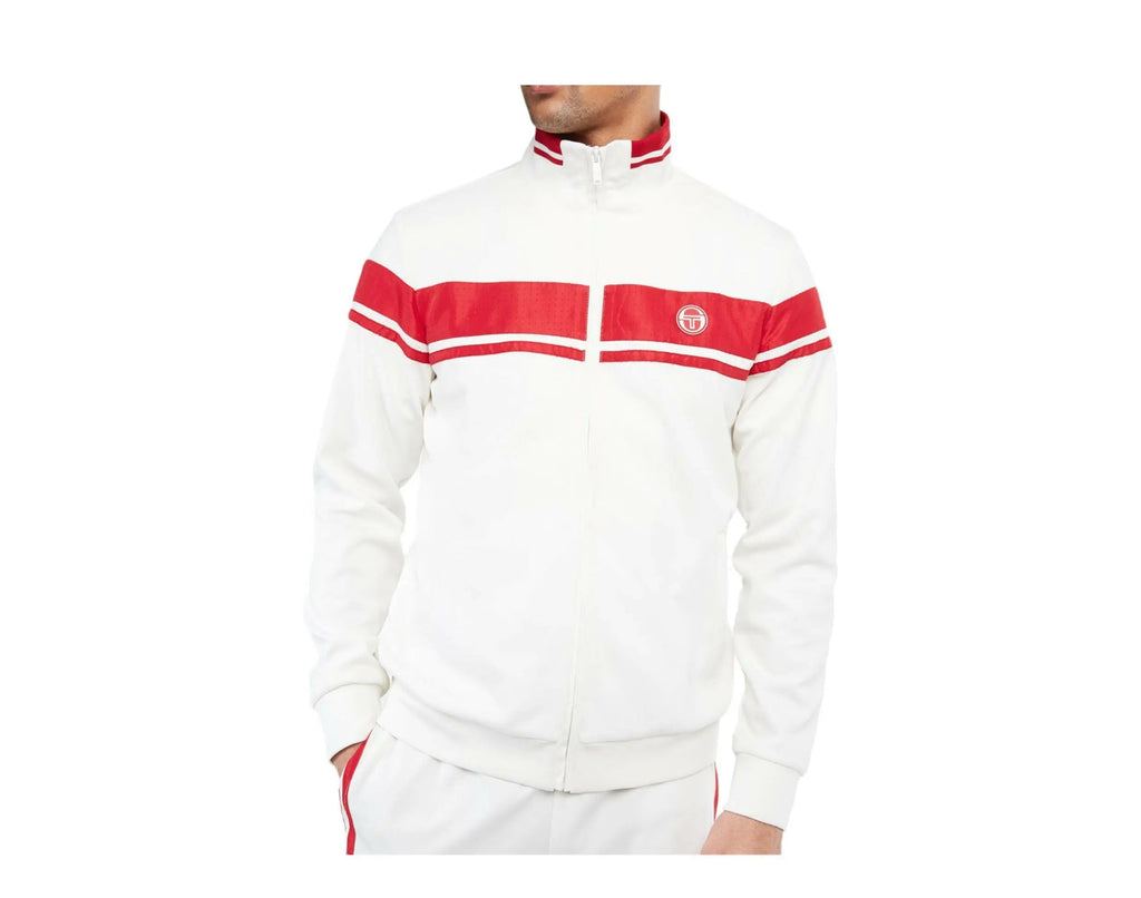 Sergio Tacchini Young Line Men Track Jacket Blanc De Blanc/Tango Red