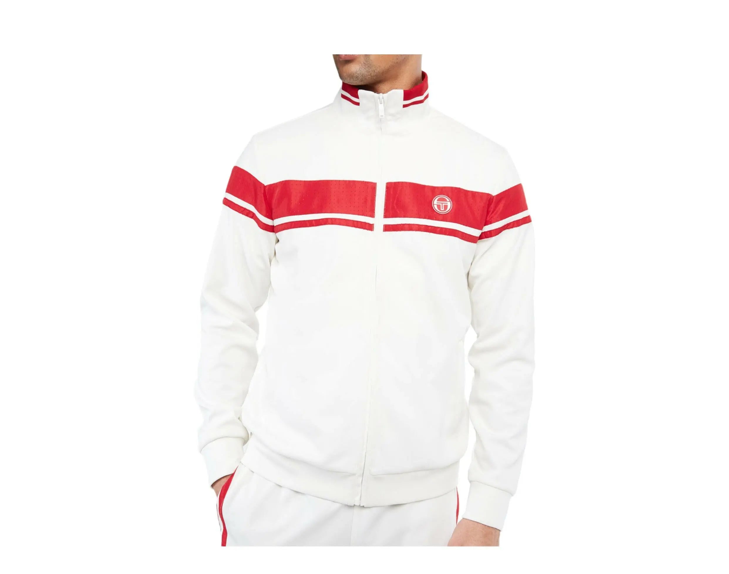 Sergio Tacchini Young Line Men Track Jacket Blanc De Blanc/Tango Red