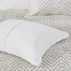 WONDERWALL 'Une Collection' Full/Queen Ultra Plush Down Alternative Comforter Set with Chevron Pattern - Ivory