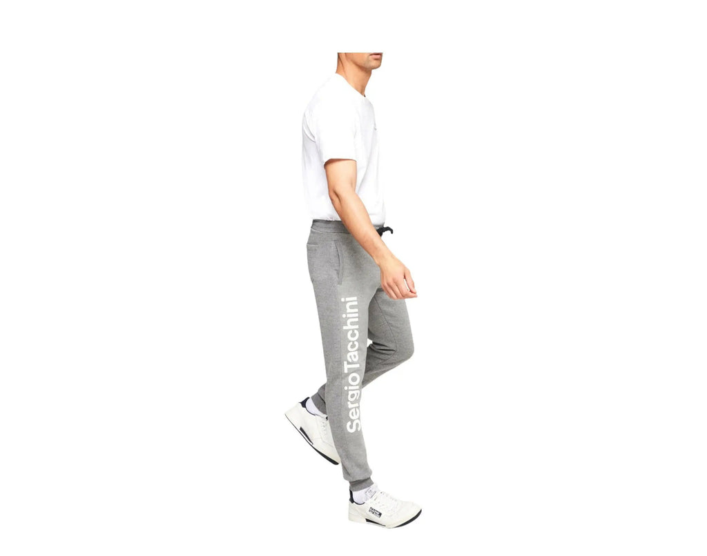 Sergio Tacchini Nizard Men Sweatpants Dark Grey Melange/Black