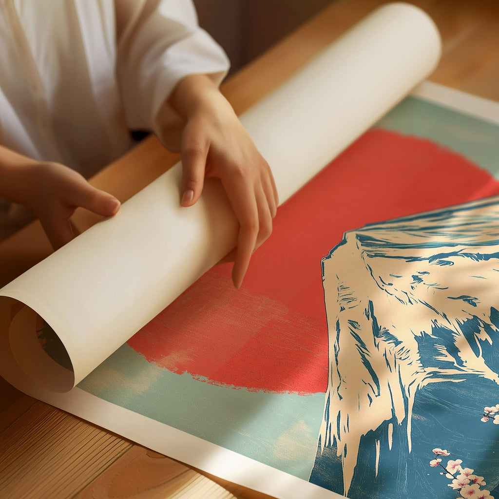 WONDERWALL ‘L’Atelier Fun Collection’ Vintage Mount Fuji – Rising Sun & Cherry Blossoms