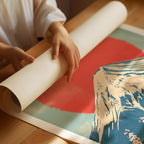 WONDERWALL ‘L’Atelier Fun Collection’ Vintage Mount Fuji – Rising Sun & Cherry Blossoms