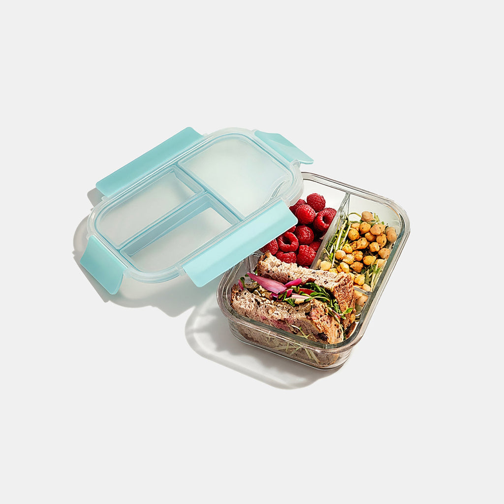 Genicook Three-Compartment Glass Bento Box