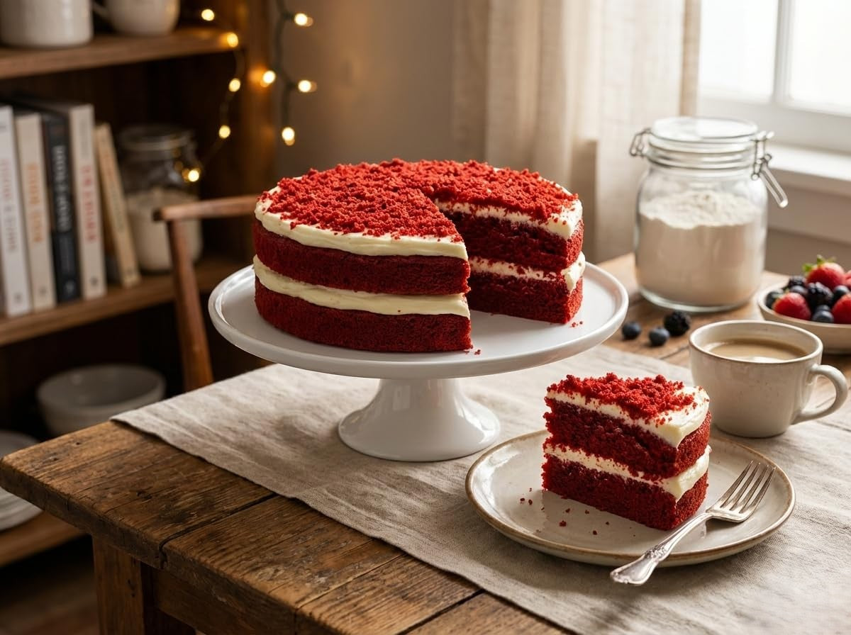 AnAndy and Sugar - Free Red Velvet Cake, 2.4 lb – Belgian Cocoa, Sugar - Free Cream Cheese Frosting, Keto & Diabetic - Friendly Birthday Gift