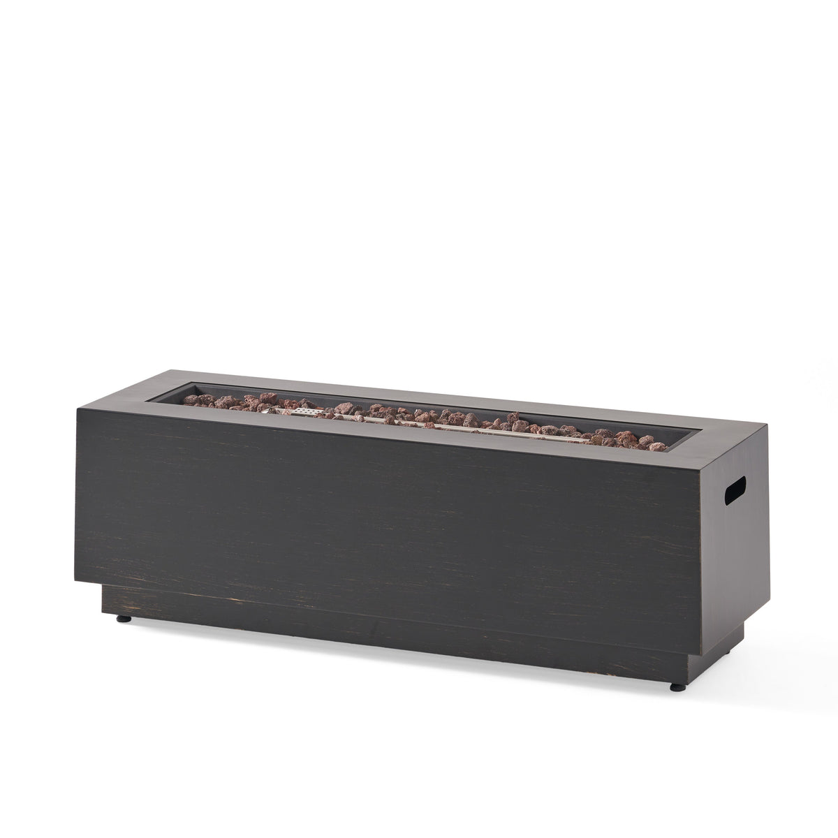 WONDERWALL 'Une Collection' Modern Dark Grey Outdoor Iron Propane Fire Pit with 50,000 BTU - Dark Grey