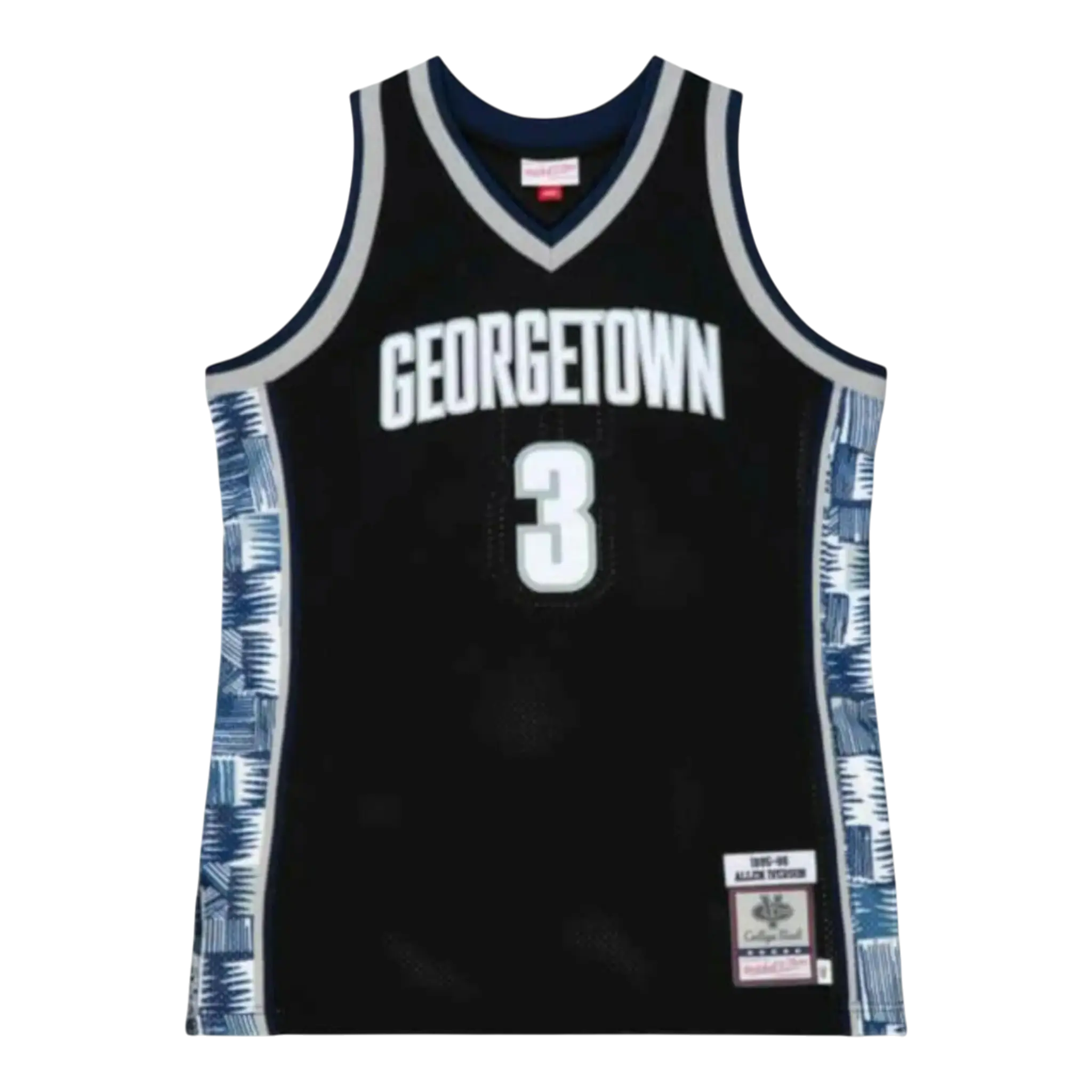Mitchell & Ness Authentic Georgetown Hoyas 1995-96 Allen Iverson Men Basketball Jersey Black/Grey/White