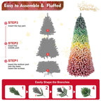 WONDERWALL ‘Noël DuBois’ 7.5 ft Flocked Artificial Christmas Tree – Rainbow