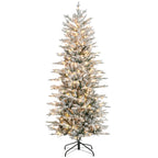WONDERWALL ‘Noël DuBois’ Snow-Flocked Artificial Christmas Tree with 250 Warm Yellow Lights – Green