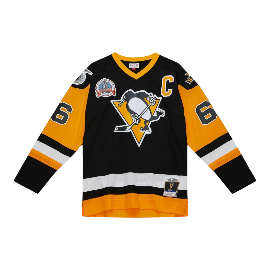 Mitchell & Ness Blue Line Mario Lemieux Pittsburgh Penguins 1991 Men Jersey Black
