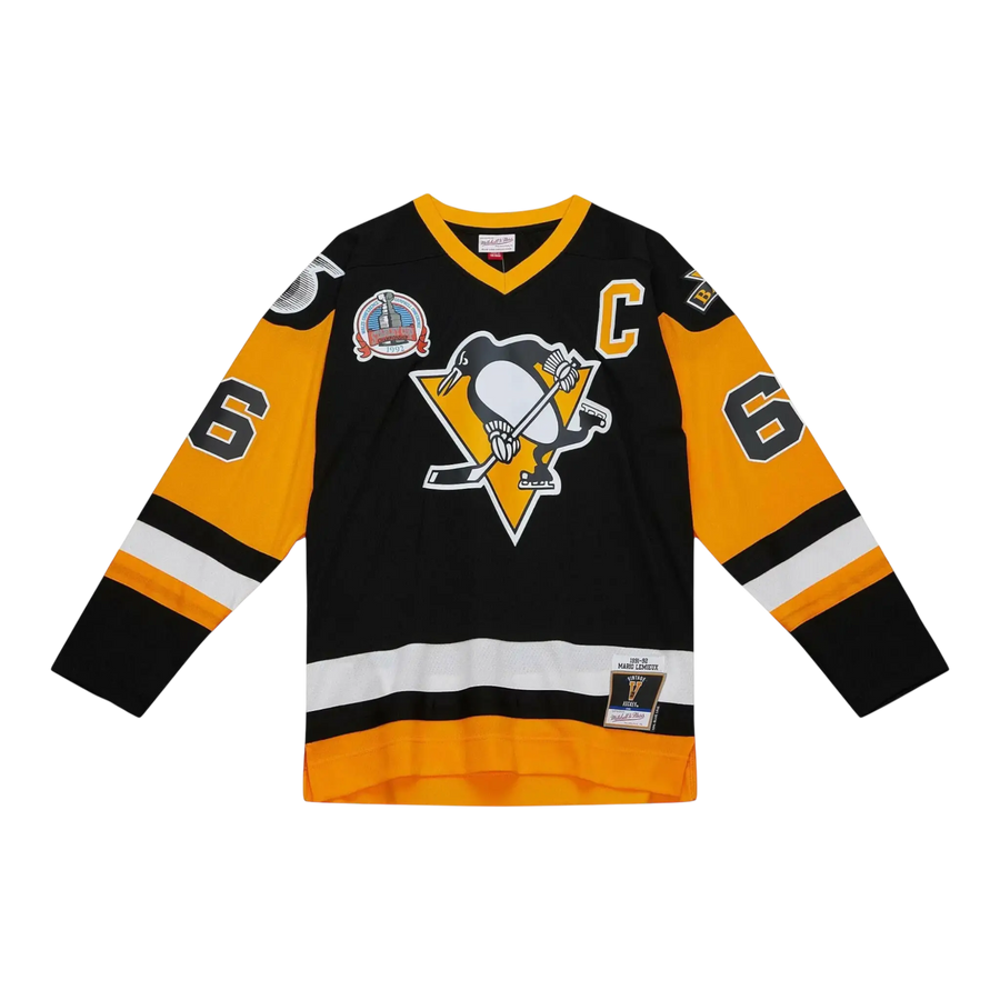 Mitchell & Ness Blue Line Mario Lemieux Pittsburgh Penguins 1991 Men Jersey Black