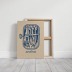 WONDERWALL ‘L’Atelier Fun Collection’ Retro Sardine Tin Wall Art – Blue & Beige Kitchen Decor