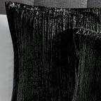 WONDERWALL 'Une Collection' Black Crinkle Velvet Comforter Set with Plush Fill - 7 Piece