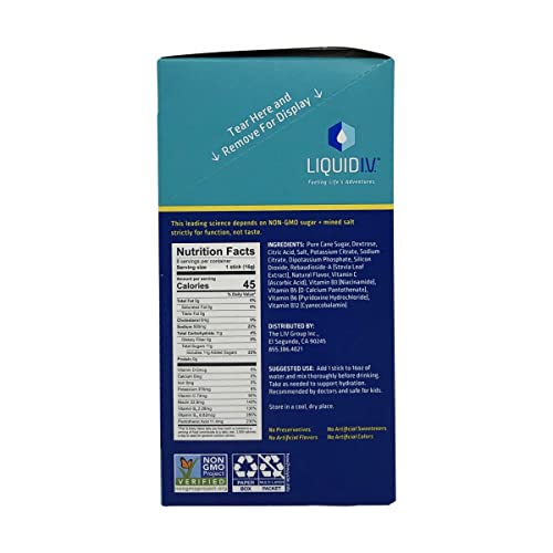 Liquid I.V. Hydration Multiplier - Lemon Lime - Powder Packets | Electrolyte Drink Mix | Easy Open Single - Serving | Non - GMO | 16 Stick