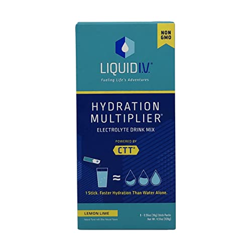 Liquid I.V. Hydration Multiplier - Lemon Lime - Powder Packets | Electrolyte Drink Mix | Easy Open Single - Serving | Non - GMO | 16 Stick