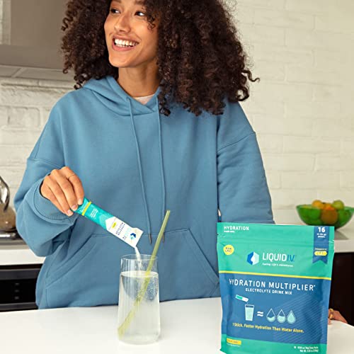 Liquid I.V. Hydration Multiplier - Lemon Lime - Powder Packets | Electrolyte Drink Mix | Easy Open Single - Serving | Non - GMO | 16 Stick