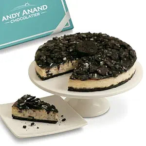 Andy Anand Cookies & Cream Cheesecake, 9 - Inch, 2 lb – Hand - Baked NY - Style, Real California Cream Cheese, No Preservatives, Birthday Gift