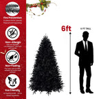 WONDERWALL 'Une Collection' 6-Foot Pre-Lit Black Christmas Tree with 350 LED Lights - Black