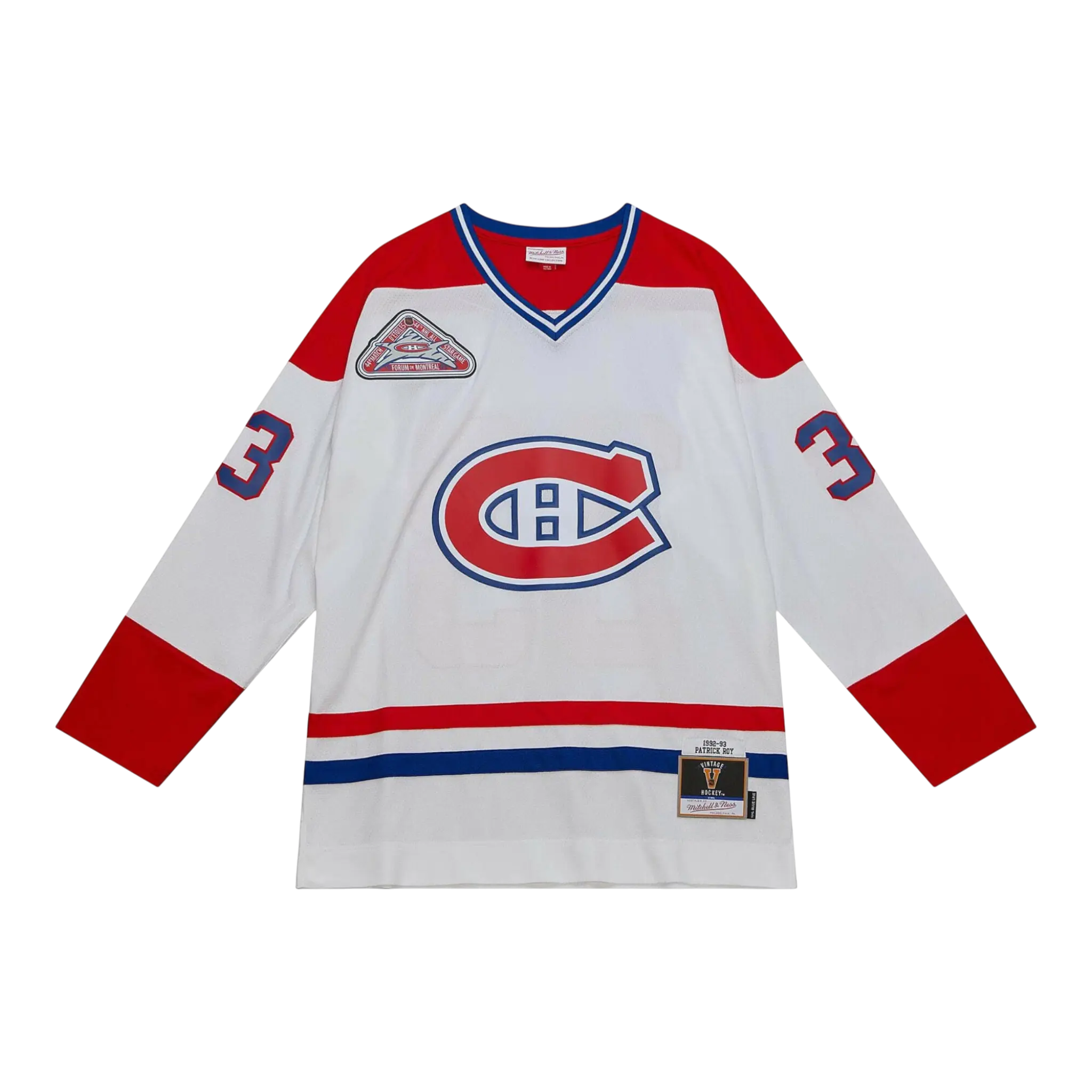 Mitchell & Ness Blue Line Patrick Roy Montreal Canadiens 1992 Men Jersey White