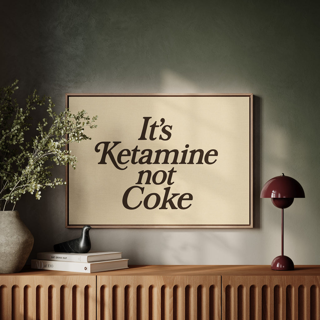 WONDERWALL ‘L’Atelier Fun Collection’ It’s Ketamine Not Coke Bold Quote Print
