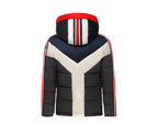 Invicta Claudia Shiny Contrast Colors Women Puffer Jacket Grey/Navy/Red