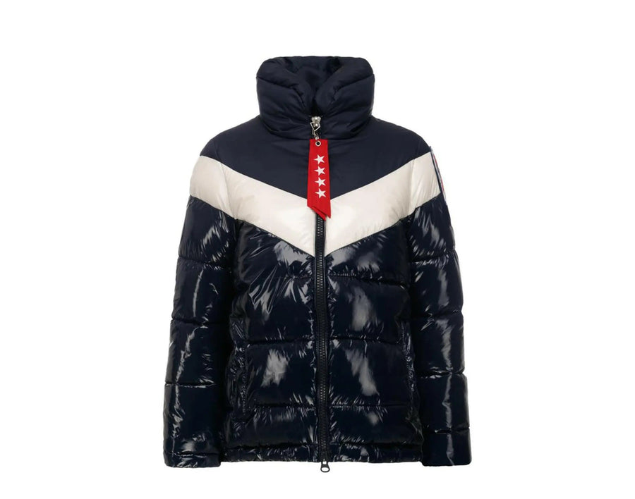 Invicta Jessica Faux Down High Collar Women Puffer Jacket Navy