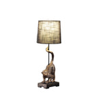 WONDERWALL 'Une Collection' 24" Wildlife Capuchin Monkey Table Lamp with Antique Bronze Finish - Golden Black