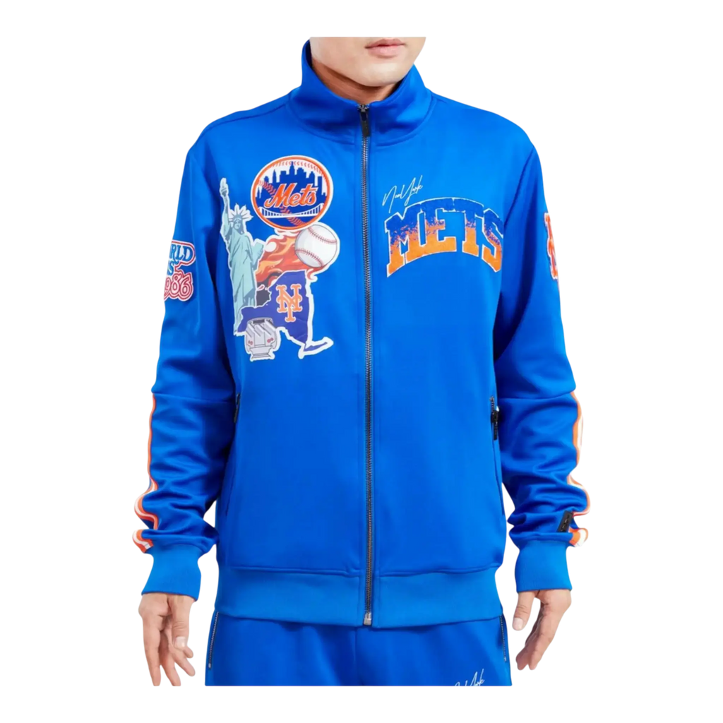 Pro Standard New York Mets Home Town Men Track Jacket Royal Blue