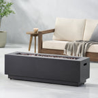 WONDERWALL 'Une Collection' Modern Dark Grey Outdoor Iron Propane Fire Pit with 50,000 BTU - Dark Grey