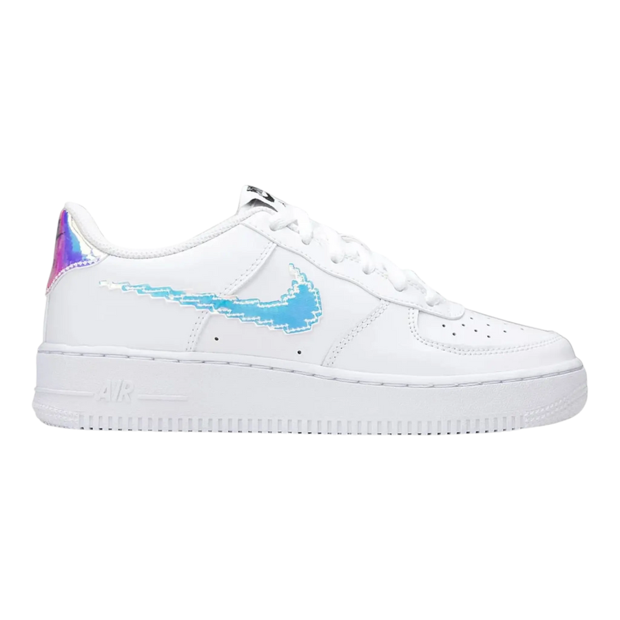Nike Air Force 1 LV8 Digital Swoosh Big Kids Basketball Shoes White/Multi‑Color‑Black