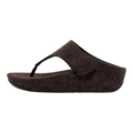 FitFlop Shuv Toe Post Sandals Women's Black Adjustable Felt Comfort