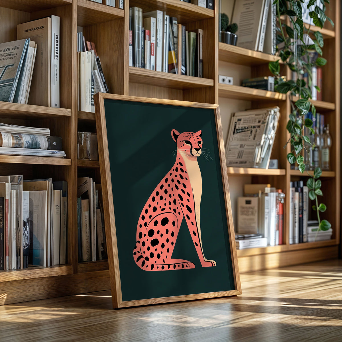 WONDERWALL 'L’Atelier Fun Collection' Pop Art Cheetah in Coral