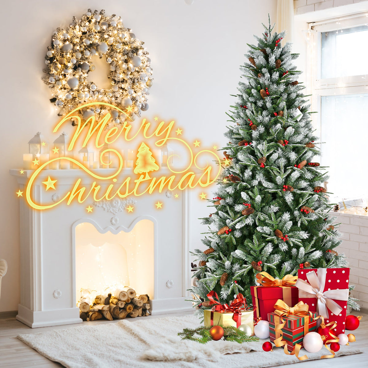 WONDERWALL ‘Noël DuBois’ 4 ft Artificial Christmas Tree – Green / White
