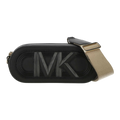 Michael Kors Clutch Women Black Leather MK Logo Zip Bag
