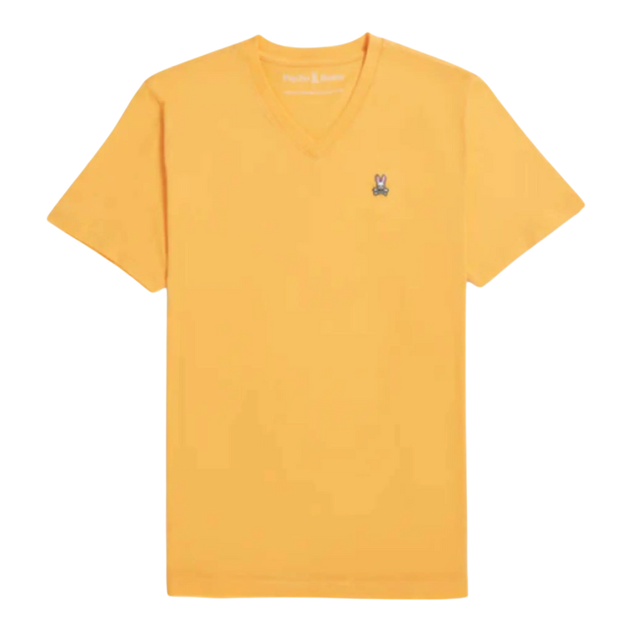 Psycho Bunny Classic V-Neck Men T-Shirt Orange Soda