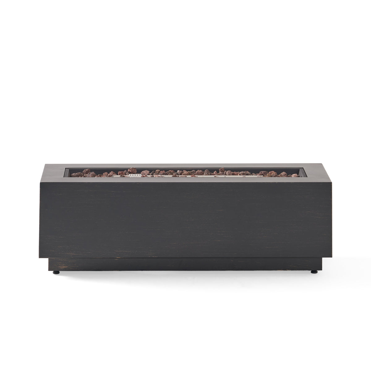 WONDERWALL 'Une Collection' Modern Dark Grey Outdoor Iron Propane Fire Pit with 50,000 BTU - Dark Grey