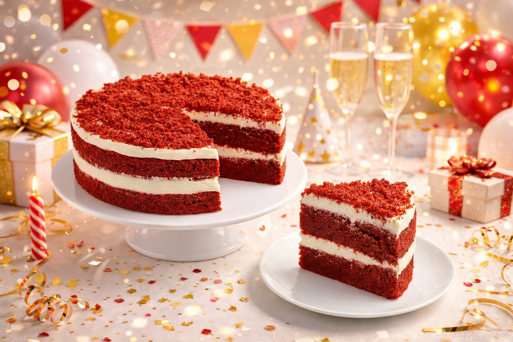 AnAndy and Sugar - Free Red Velvet Cake, 2.4 lb – Belgian Cocoa, Sugar - Free Cream Cheese Frosting, Keto & Diabetic - Friendly Birthday Gift