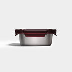 Genicook Square Stainless Steel Food Container with Glass Lid