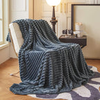 Ultra-Soft Double-Sided Fleece Blanket – Gray (All-Season)
