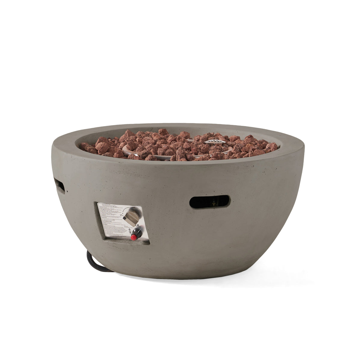 WONDERWALL 'Une Collection' 27" Bowl Propane Fire Pit with 40,000 BTU Output - Light Gray