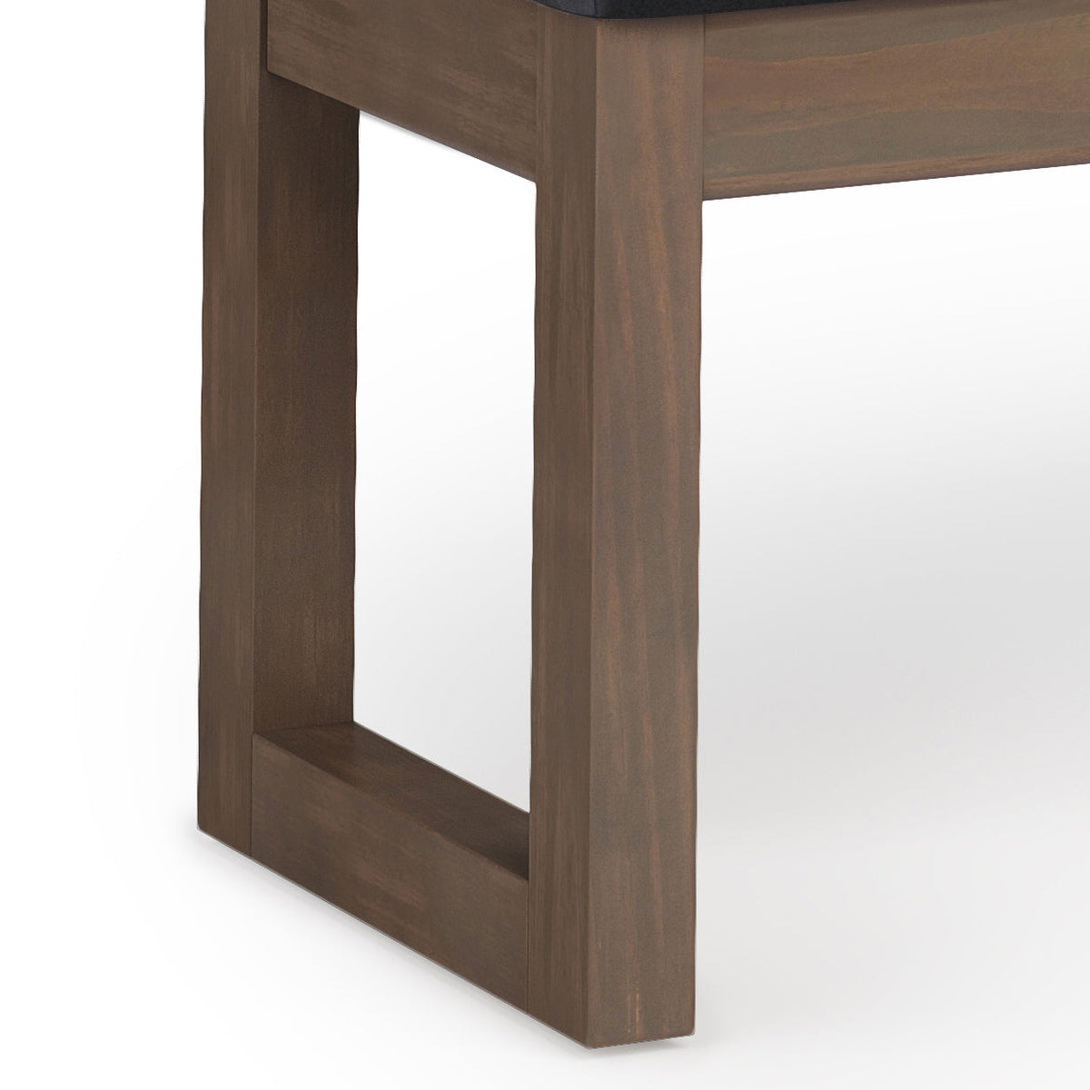 WONDERWALL 'Une Collection' Milltown Large Ottoman Bench with Solid Wood Frame - Midnight Black