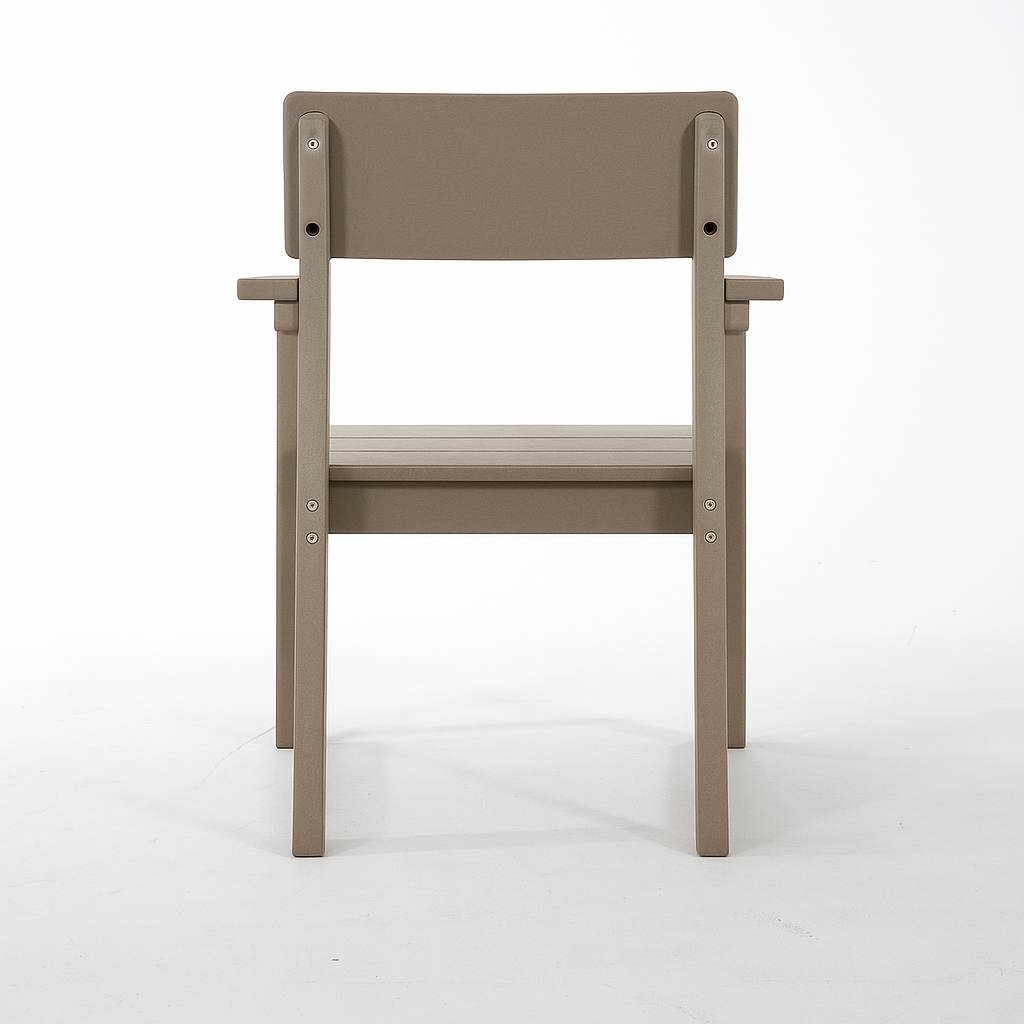 WONDERWALL 'Une Collection' Antique Wood Color Outdoor Armchair with HDPE Construction - Wood
