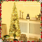 WONDERWALL ‘Noël DuBois’ Slim Artificial Christmas Tree with Warm White LEDs – Green