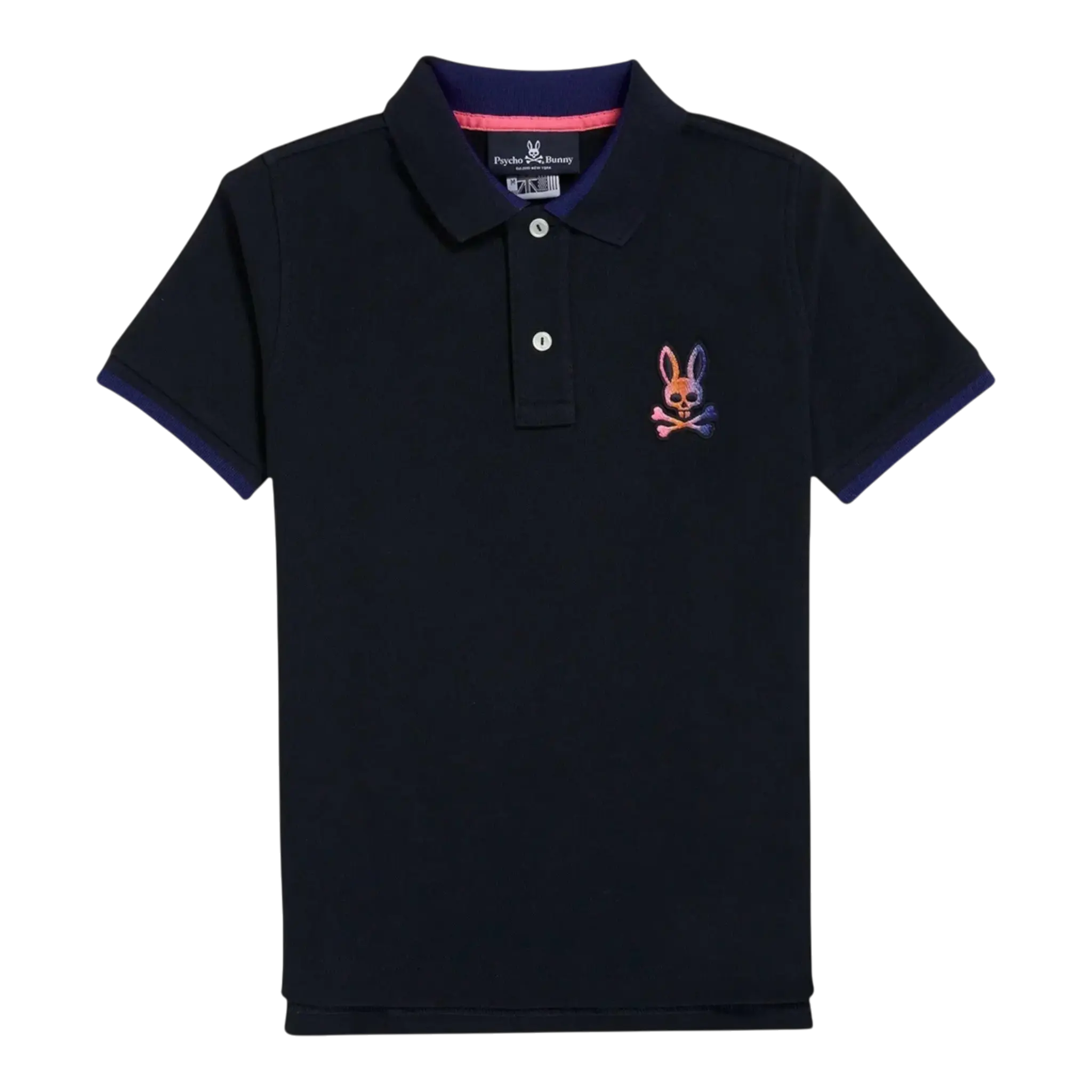 Psycho Bunny Dylan Gradient Kids Polo Shirt Navy